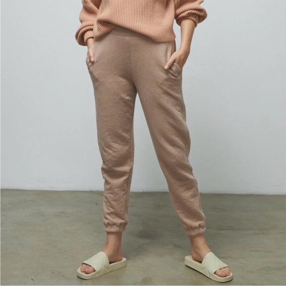 NEW! Lunya Restore Double Faced Pant Sweatpant Jogger Otium Tan Heather Medium